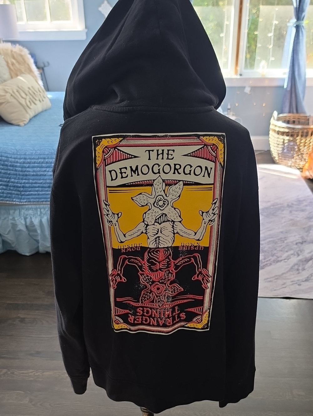 Stranger Things The Demogorgon Graphic Black Hoodie Jacket